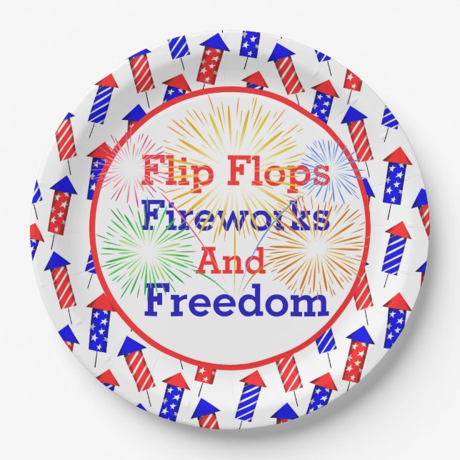 Plato De Papel País 4 De Julio (Anverso)