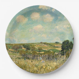 Plato De Papel Paisaje Country Meadow (por Alfred Sisley)