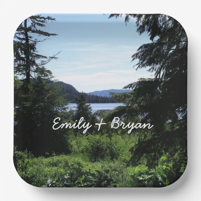 Plato De Papel Paisaje de Alaska, hermosa fotografía de Alaska (Anverso)