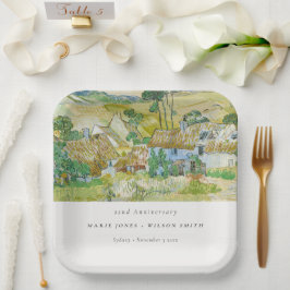 Plato De Papel Paisaje de montaña en cualquier año