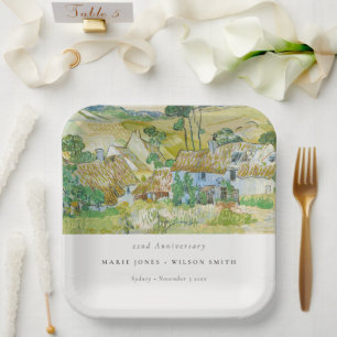 Plato De Papel Paisaje de montaña en cualquier año