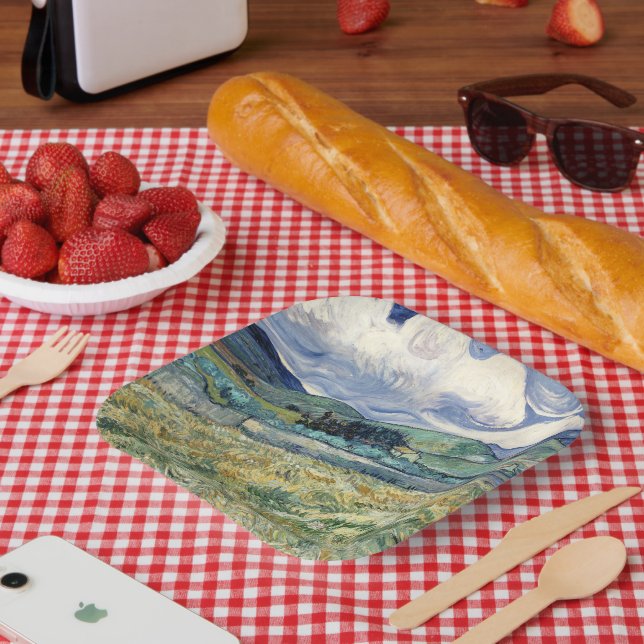 Plato De Papel Paisaje de Saint-Rémy por Vincent Van Gogh (Picnic)