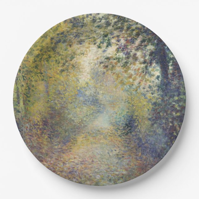 Plato De Papel Paisaje en los bosques (por Pierre-Auguste Renoir) (Anverso)