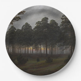 Plato De Papel Paisaje nocturno (por Caspar David Friedrich)