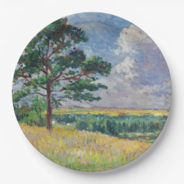 Plato De Papel Paisaje rural alrededor de Méréville, Francia (Art