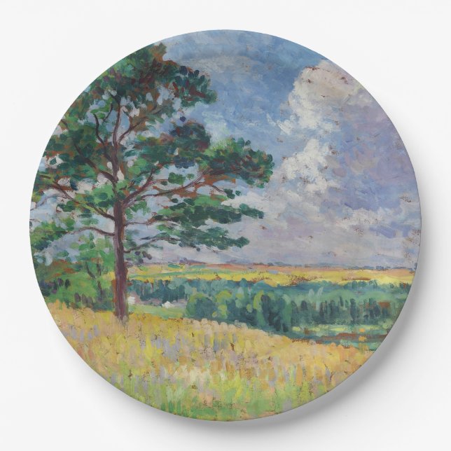 Plato De Papel Paisaje rural alrededor de Méréville, Francia (Art (Anverso)