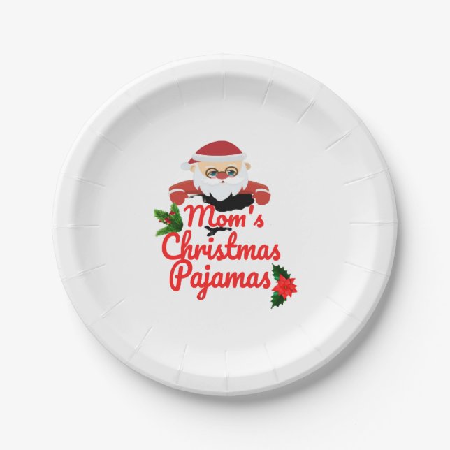 Plato De Papel Pajamas, Navidades de mamá (Anverso)