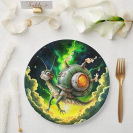 Plato De Papel Pájaro caracol steampunk cósmico – Criatura de sue