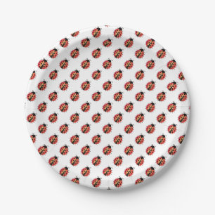 Plato De Papel Pájaro, insecto, bicho rojo, placas de papel de in