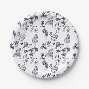 Plato De Papel Pájaros de hadas tazas de café