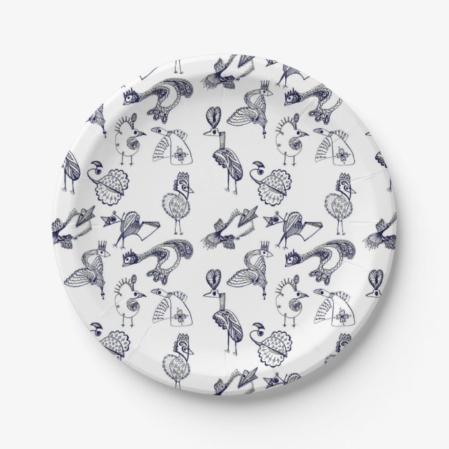 Plato De Papel Pájaros de hadas tazas de café (Anverso)