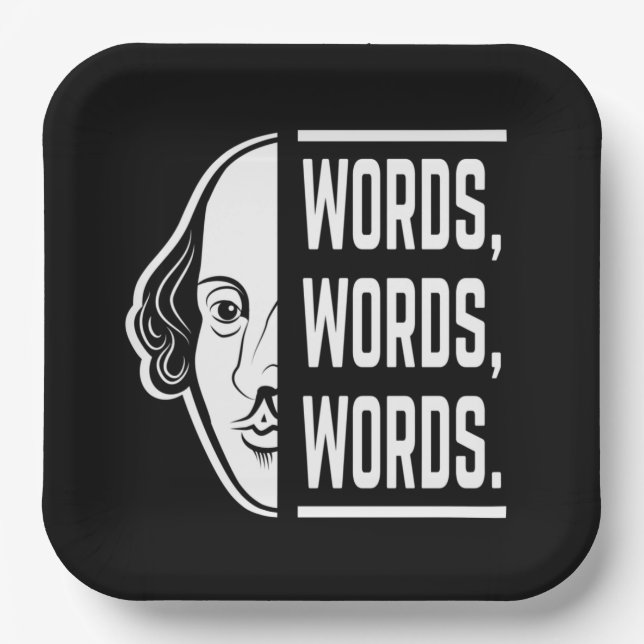 Plato De Papel Palabras Palabras Palabras Shakespeare Cita a Tesp (Anverso)