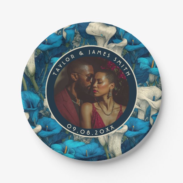 Plato De Papel Paletas De Calle Negrita Para El Boda Keepsake (Anverso)