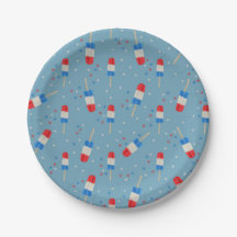 Paletas De Hielo Rojas Blancas Y Azules Con Estrel