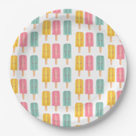 Plato De Papel Palitos de Helado de Verano