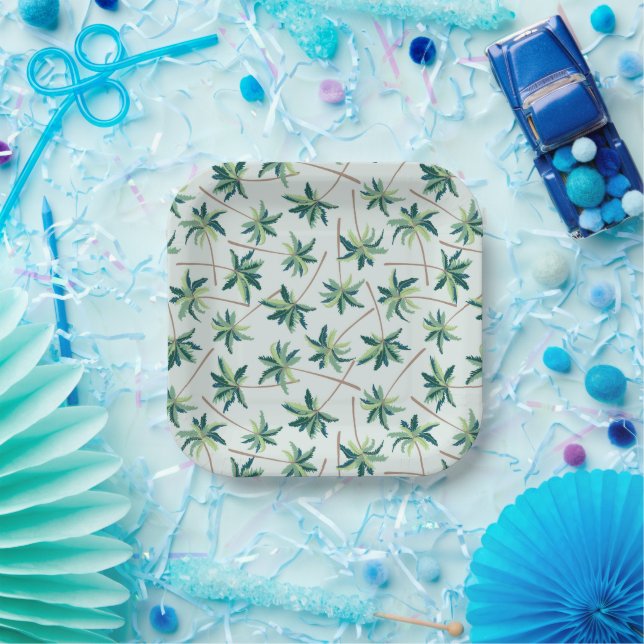 Plato De Papel Palm Tropical Foxtail (Fiesta)