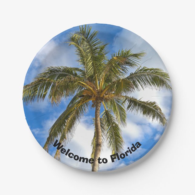 Plato De Papel palmera tropical (Anverso)