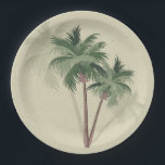 Plato De Papel Palmeras de época<br><div class="desc">Placas de papel con el nombre de su familia sobre un fondo de palmeras antiguas de dos tamaños. Acento Guay en su decoración, bar o regalo como regalo. ¡Un regalo divertido para el hogar! Utilice el vínculo Personalizar adicional para agregar o eliminar texto, cambiar fuentes y color de fuente. Placas...</div>