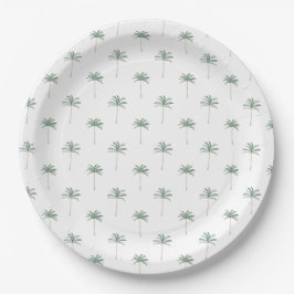 Plato De Papel Palmeras de Playa
