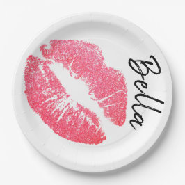 Plato De Papel Palo de labios tira de lápiz rosa tinte de labio n