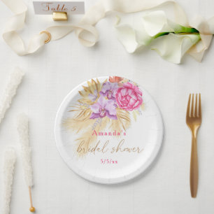 Plato De Papel Pampas boho - Desayuno de novia