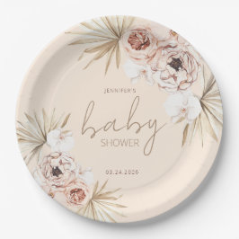 Plato De Papel Pampas Grass Boho Bohemian Baby Shower