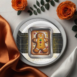 Plato De Papel Pan de jengibre moderno en Pan Baby Shower