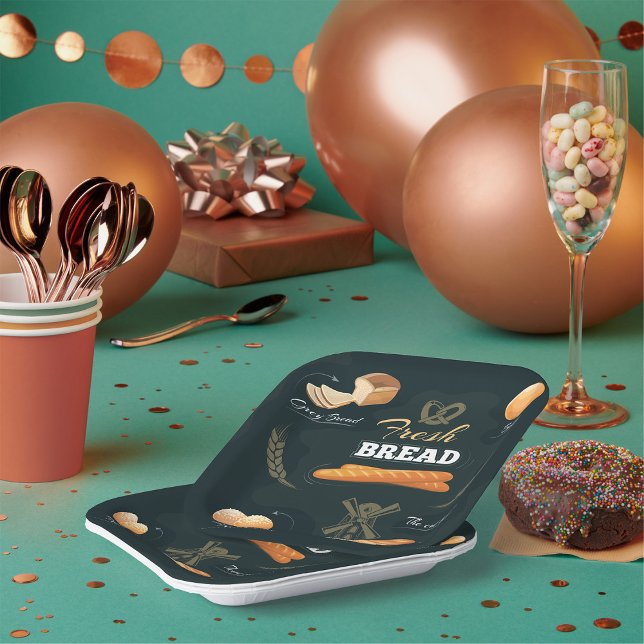 Plato De Papel Panadería de pan de artesano fresco Loaf Rolls Bag (Subido por el creador)