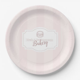 Plato De Papel Panadería de pasteles rosados Pastel personalizada