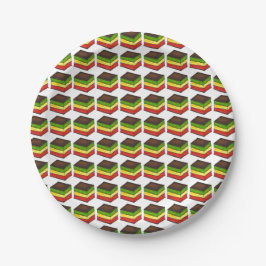 Plato De Papel Panadería italiana de cocina tricolor de siete cap