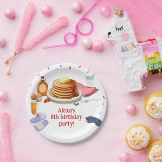 Plato De Papel Pancakes and Pajamas Breakfast Fiesta