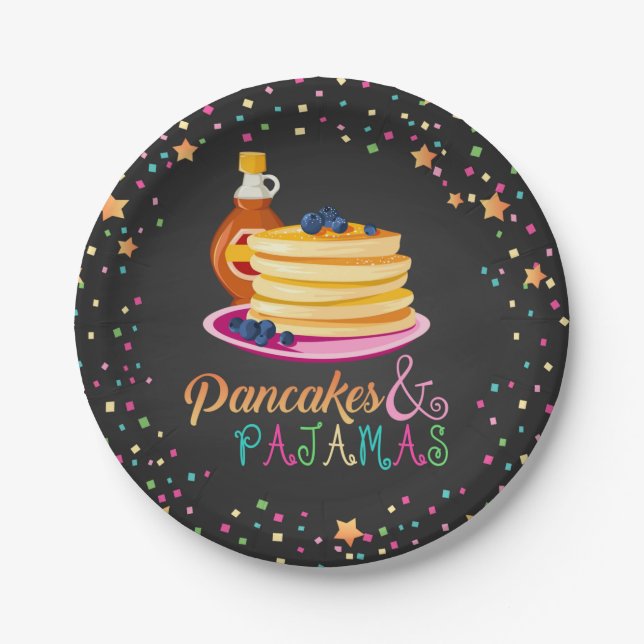 Plato De Papel Pancakes & Pajamas Plate - Blk (Anverso)