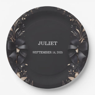 Plato De Papel Pancartas que doblan cinta satinada cortando ducha