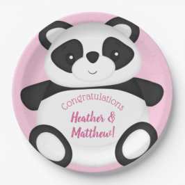 Plato De Papel Panda Bear Baby Shower
