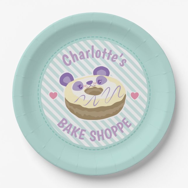Plato De Papel Panda Donut Bake Shop (Anverso)