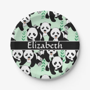 Plato De Papel Panda lleva gráfico para personalizar