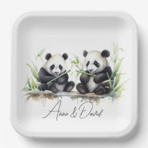 Plato De Papel Panda lleva osos a Fiesta de aniversario