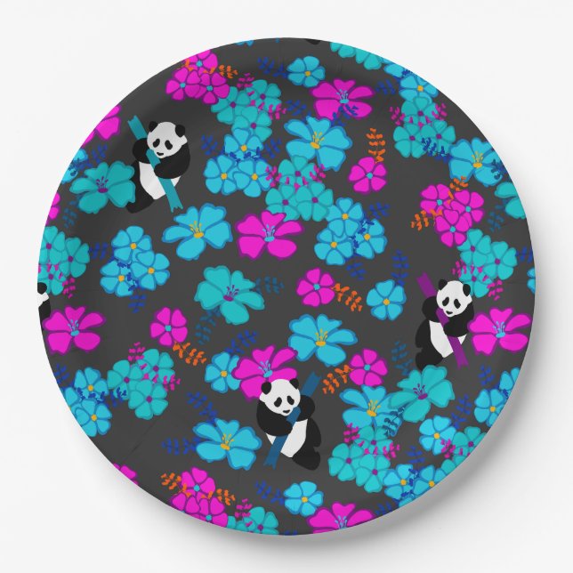 Plato De Papel Panda Paradise Bloom (Anverso)