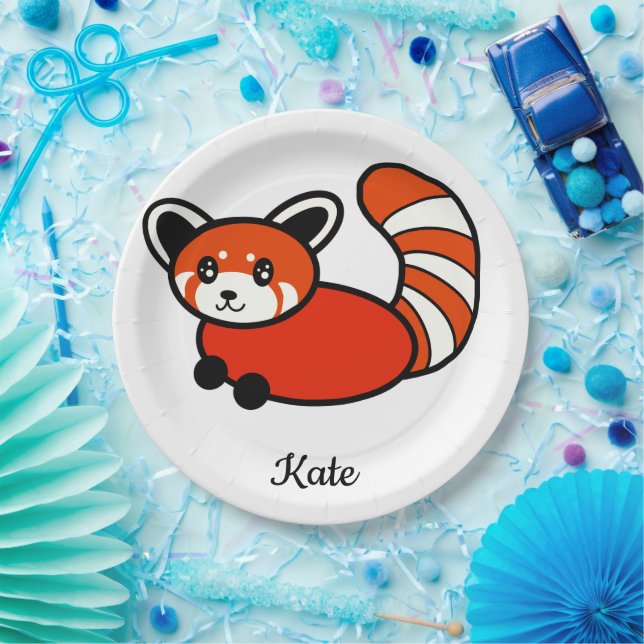 Plato De Papel Panda rojo (Fiesta)
