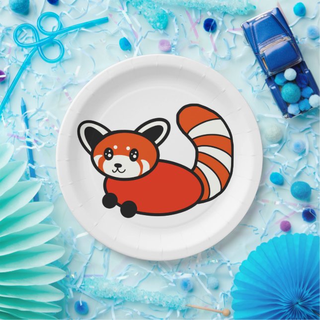 Plato De Papel Panda rojo (Fiesta)