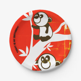 Plato De Papel Pandas de cumpleaños