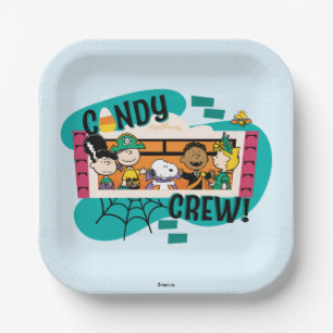 Plato De Papel Pandilla de Cacahuetes Crew de Dulces Halloween