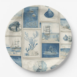 Plato De Papel PANEL Cobalt Seas – Coastal Paradise Blocks