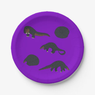 Plato De Papel Pangolines de barriga negra
