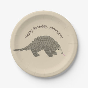 Plato De Papel Pangolins Placas de papel de cumpleaños
