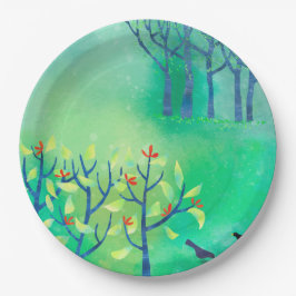 Plato De Papel Panorama de resumen verde moderno