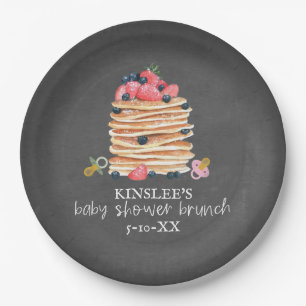 Plato De Papel Panqueques y pacificadores Baby Shower Brunch Chal