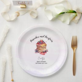 Plato De Papel Panqueques y Pacificadores Brunch Baby Shower
