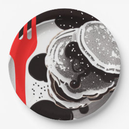 Plato De Papel Panqueques y placas de papel de horquilla