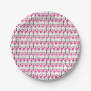 Plato De Papel Pansias rosas - patrón de papel pintado retro